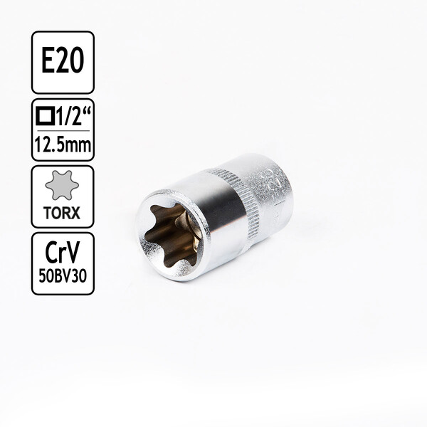 Stecknuss Auen Torx E20 Steckschlssel-Einsatz Aufnahme 1/2 Zoll