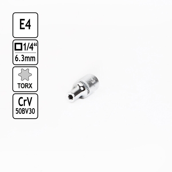 Steckschlssel-Einsatz 1/4 Zoll Vierkant Auen Torx E4