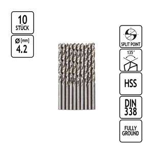 Metall-Spiralbohrer HSS 7,5 x 4,2 mm Bohrer 10 Stück