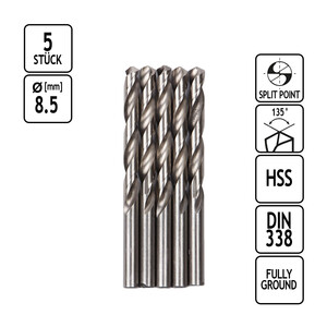 Spiralbohrer 5 Stck Bohrer 120 mm lang nach DIN 338...