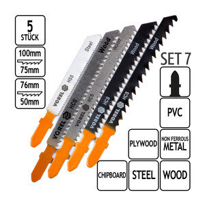 Metall und Holz HSS Stichsgeblatt 5er Set T-Schaft...