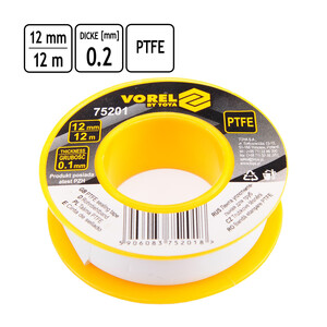 Dichtband 1 Rolle 12 Meter PTFE Teflonband 12 mm...