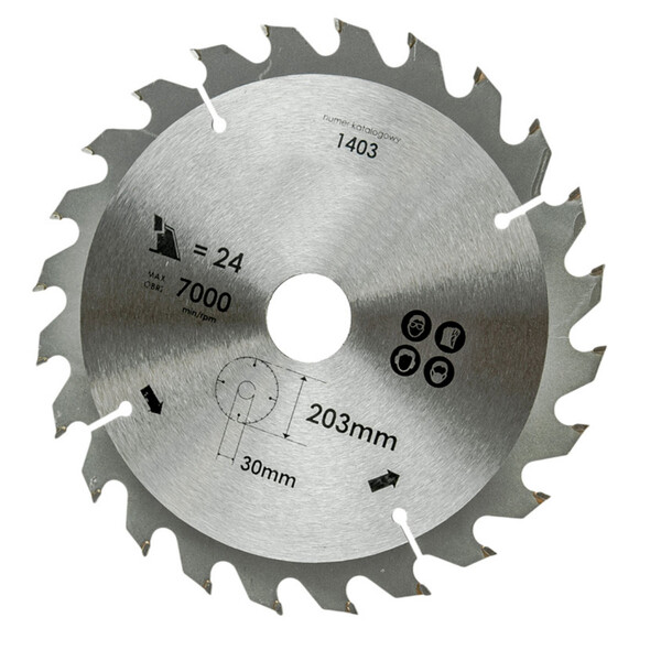 Sgeblatt TCT Kreissgeblatt Hartmetall  203 x 30 mm 24 Zhne