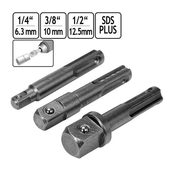 Stecknuss SDS PLUS 3er Set Steckschlssel Adapter Bit Halter