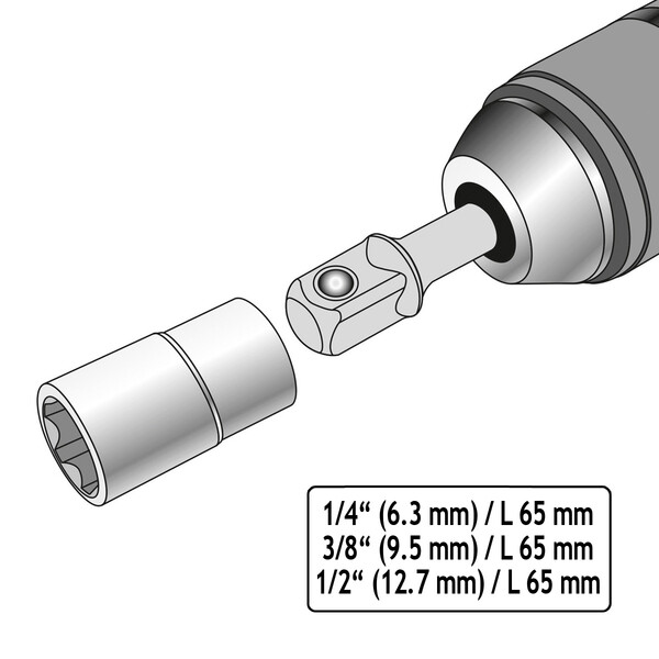 Stecknuss SDS PLUS 3er Set Steckschlssel Adapter Bit Halter