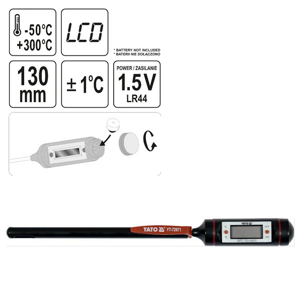 Digital Thermometer mit Langer Sonde -50 C - 300 C Universalthermometer