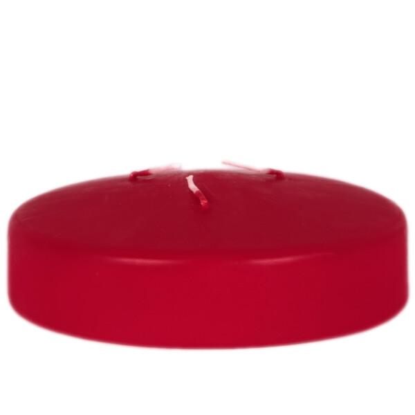 große rote flache 3 Dochtkerze Ø 15 x 50 mm matte Oberfläche Kerzenwachs