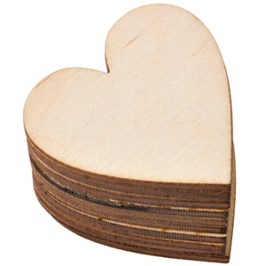 DIY Herzen 10 Stück aus Holz 4 x 4 cm