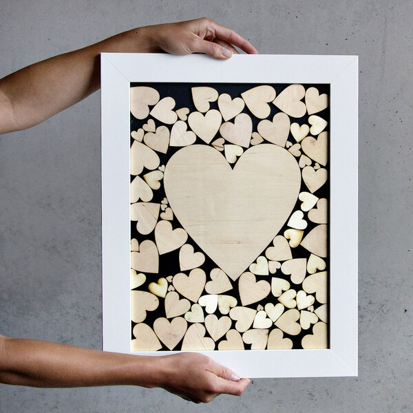 Profil Herzen 4 x 4 cm Hochzeits-Streugut aus Holz 10er Set