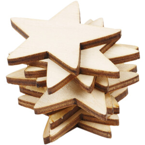 Holzscheiben 10 Stück Sterne 4 x 4 cm Weihnachten...