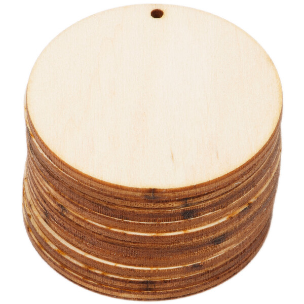 Fdelloch Holzscheiben 10er Holzscheiben  5 cm mit Bastelholz