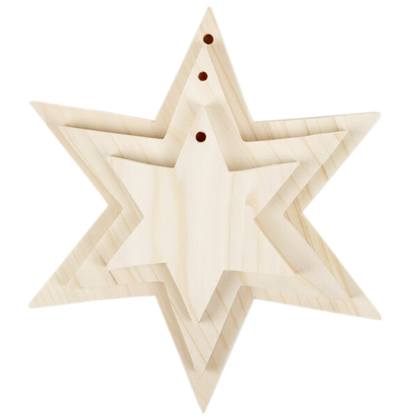 Holzsterne Dekorieren Decoupage Sterne Holz Weihnachtssterne