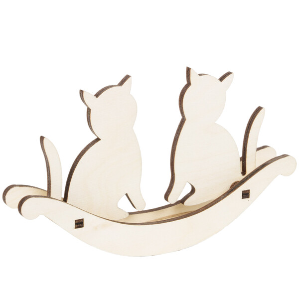 zwei Katzen mit Schaukel 19 x 12 cm