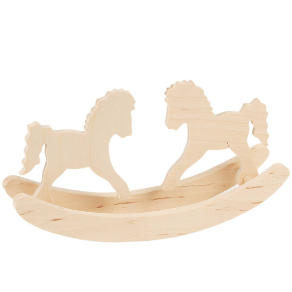 Schaukelpferde aus Vollholz 2 Pferde auf Schaukelschiene Schaukelspielzeug Figur