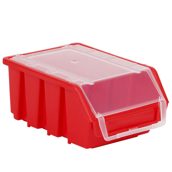 Sichtlagerbox rot mit Deckel Größe 2 Sortierbox 1 Liter