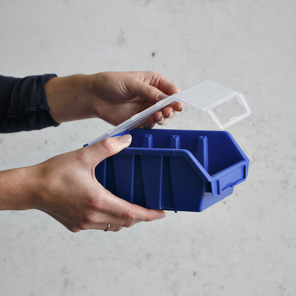 Blau Box Stapelboxen 8 kg Traglast Sichtlagerbox Kiste mit Deckel Kunststoffkiste Lagerkiste