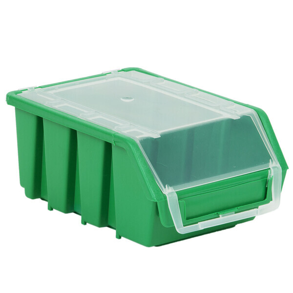 Grn Stapelbox Stapelkiste 1 Liter Sortierbox mit Deckel Werkstattkiste Kleinteilekasten