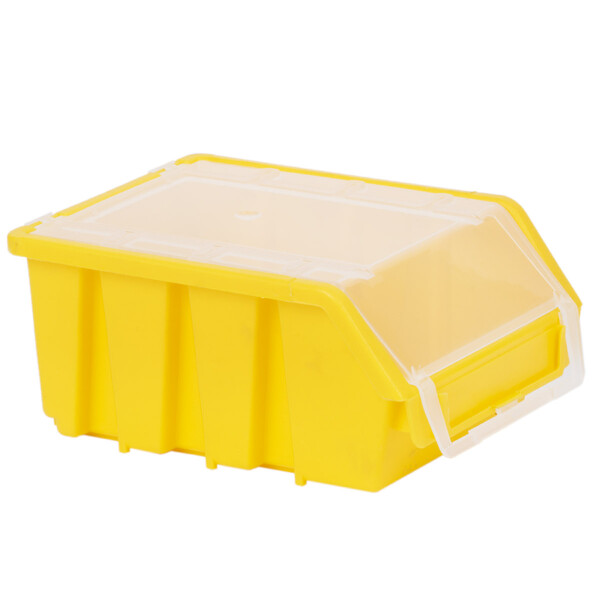 Gelb Sichtlagerkiste geschlosse Stapelbox mit Deckel Stapelkiste Sortierbox Industriebox
