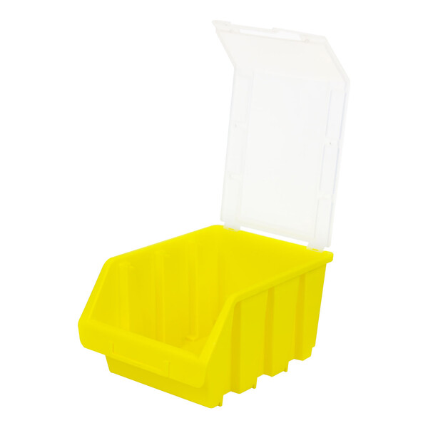 Gelb Sichtlagerkiste geschlosse Stapelbox mit Deckel Stapelkiste Sortierbox Industriebox