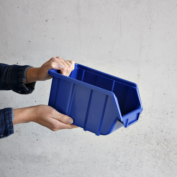 Blau 3 Stück Magazinkisten Materialbehälter 3,5 Liter Sichtlagerbox stapelbar Regalkisten