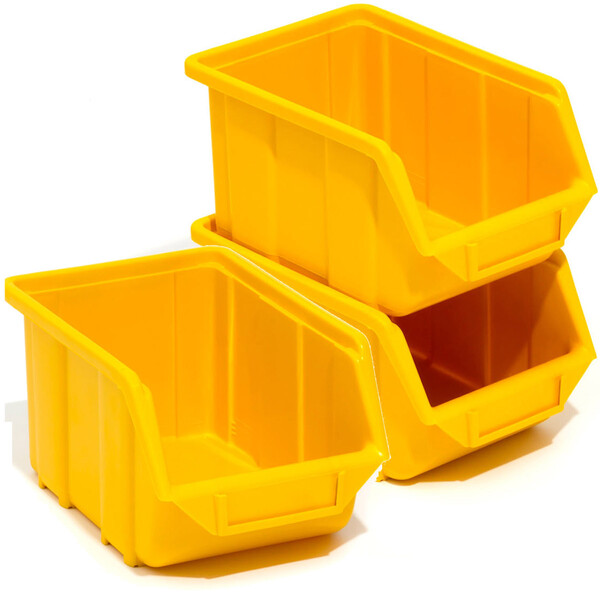 Regalkiste Gelb Magazinkiste Materialbehälter 3,5 Liter Sichtlagerbox stapelbar