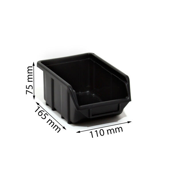 Stapelbox Schwarz Werkstattkiste Schraubenbox Regalkasten Materialbehälter
