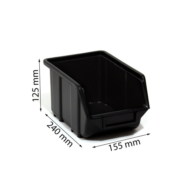 Magazinkiste Schwarz Materialbehälter 3,5 Liter Sichtlagerbox Regalkiste
