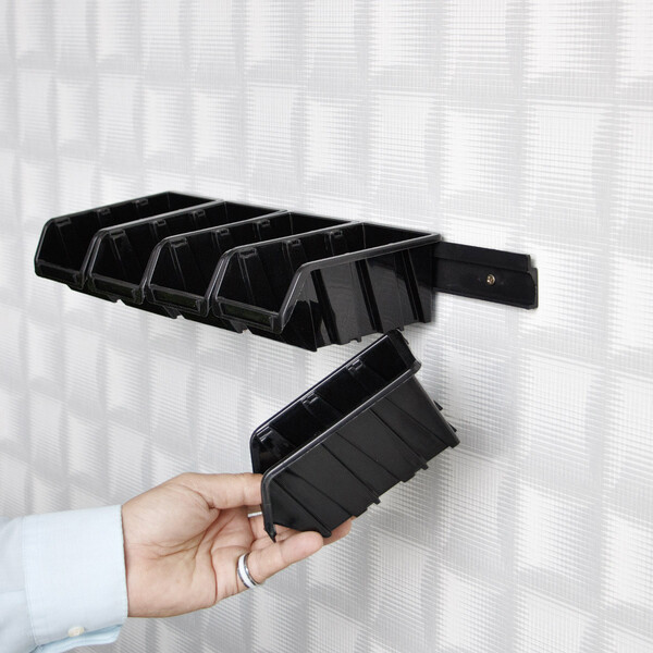 Sichtlagerkästen Wandleiste für Stapelboxen 49 cm schwarz