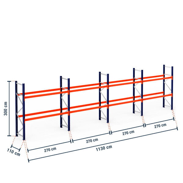 Palettenregal 11,30 Meter lang, 3,00 Meter fr 48 Stellpltze